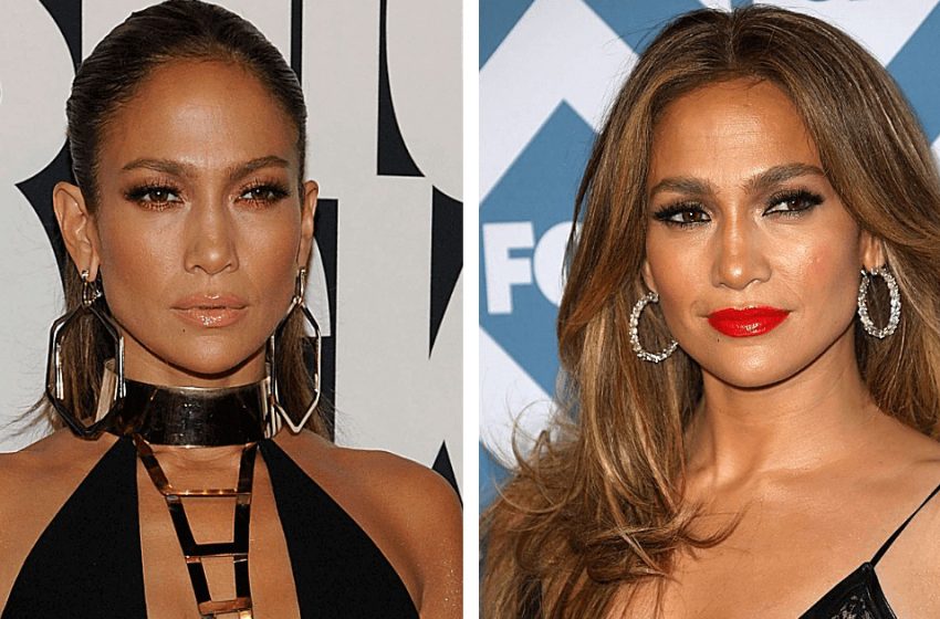  No bronze makeup and ponytail, J. Lo without photoshop and makeup