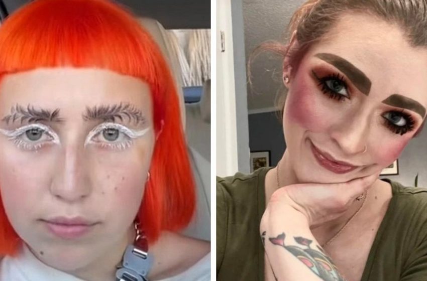  Some girls who experimented with their eyebrows, getting shocking results