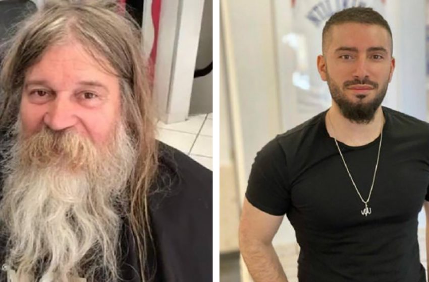  The kind hairdresser did an incredible act cutting the homeless man’s hair and changing him completely