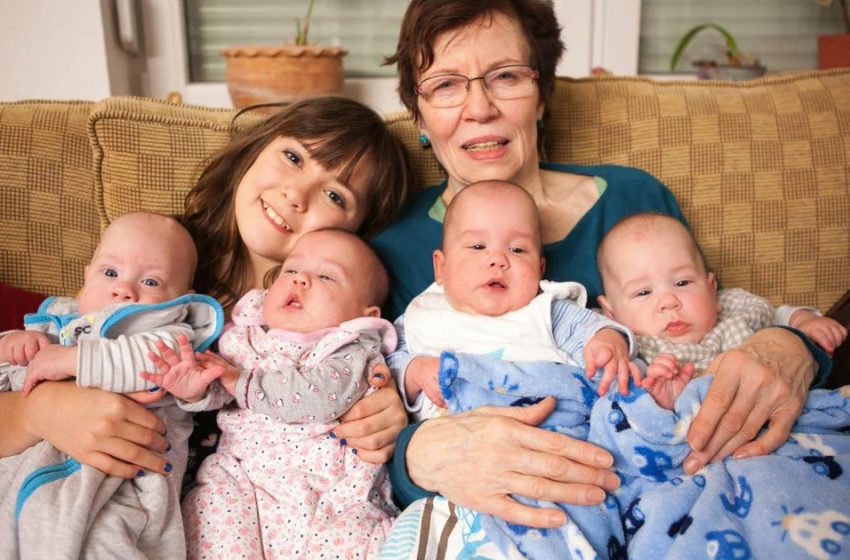  It’s a real magic! 65 years old woman became mother of four babies and here is what they look like now