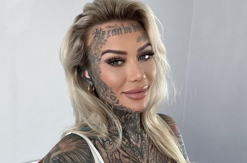  She looked so cute in her past! The woman covered 95 percent of her skin with tattoos, including the intimate area