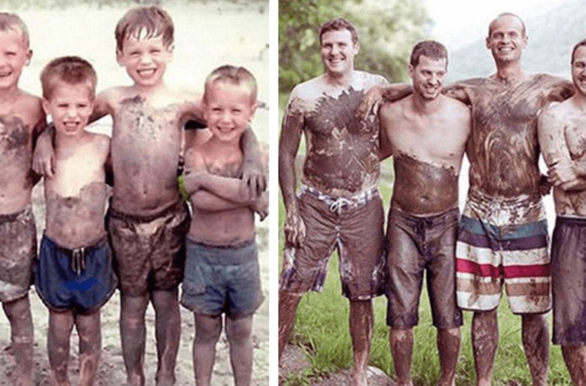  “Well Done, Good Job”: Funny Childhood Photos That Were Recreated Many Years Later!