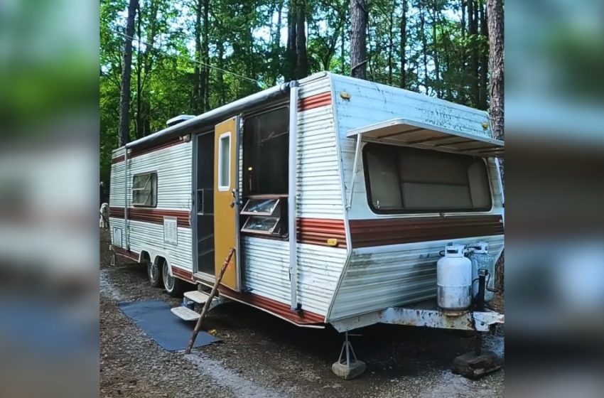  A Kind Person Gave a Homeless Lady a Free Old Trailer: She Turned It Into a Comfy Tiny Home In The Woods!