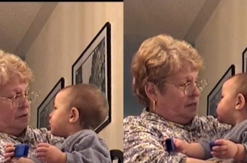  “Serious Conversation With Grandma”: A Funny Video Of A Baby “Talking” To His Grandma!