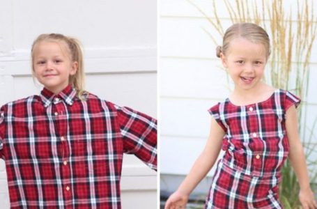 “Mom Transforms Her Husband’s Old Shirts Into Beautiful Designer Clothes For Their Daughter”: Photos Of The Amazing Art!