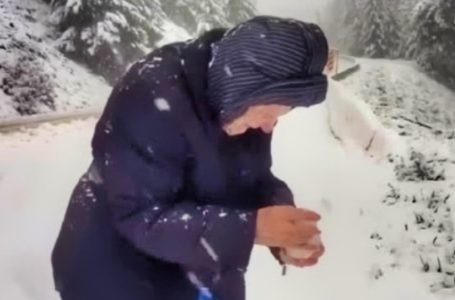 101-Year-Old Mom Melts Hearts as She Stops the Car Just to Play in the Snow!: See The Sweet Moment!