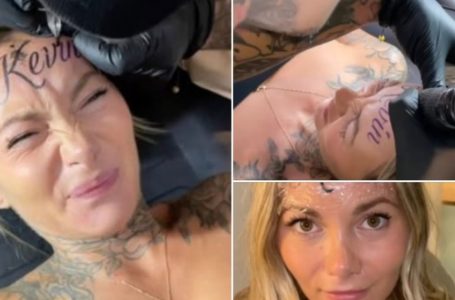 Woman Sparks Outrage After Tattooing Boyfriend’s Name Across Her Forehead!: Love or Regret?