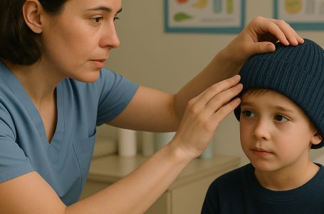 The school nurse noticed that a little boy had been wearing his winter hat for over a month straight. When she finally took it off — she gasped in shock