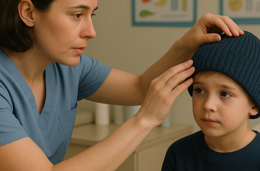  The school nurse noticed that a little boy had been wearing his winter hat for over a month straight. When she finally took it off — she gasped in shock