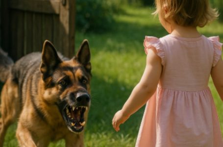 I screamed in terror, thinking my dog was attacking the child. A second later, it became clear that she was actually saving her life.