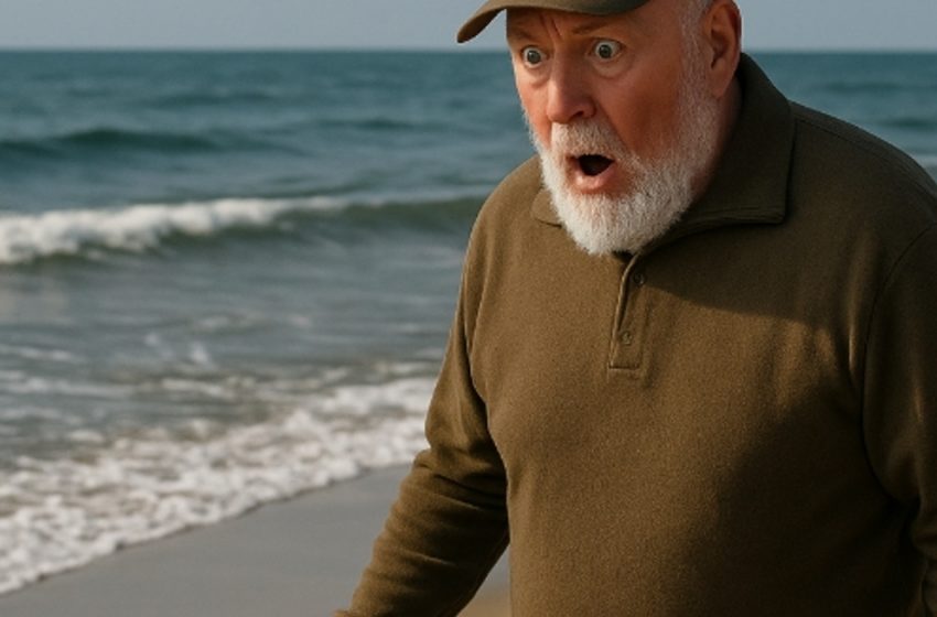  A fisherman discovered an old metal coffin washed up on the shore and decided to open the lid. He froze at what he saw inside