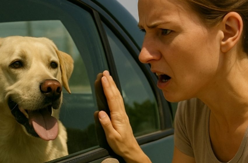  I smashed the window of a car on a scorching parking lot to save a stranger’s dog trapped inside. When the police arrived, something came to light that changed everything