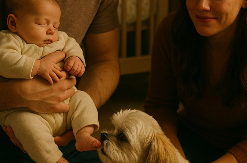  The dog wanted to see the newborn baby, and the father let her. Soon, she did something no one expected—and in doing so, saved the entire family