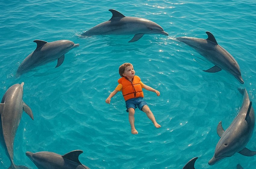  When the boy fell from the boat, everyone thought there was no hope… but a minute later, the sea literally came alive around him