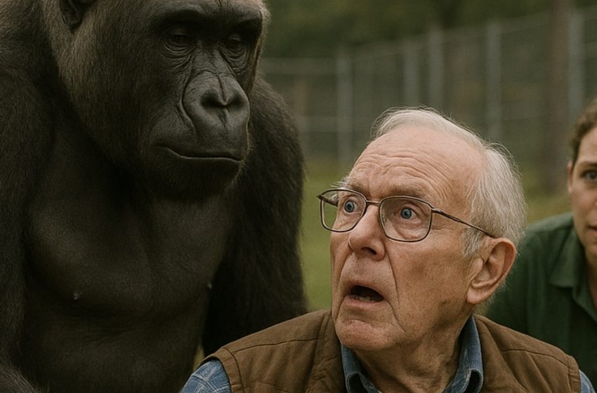  A gorilla lunged at a man in a wheelchair… but what she did next left everyone speechless